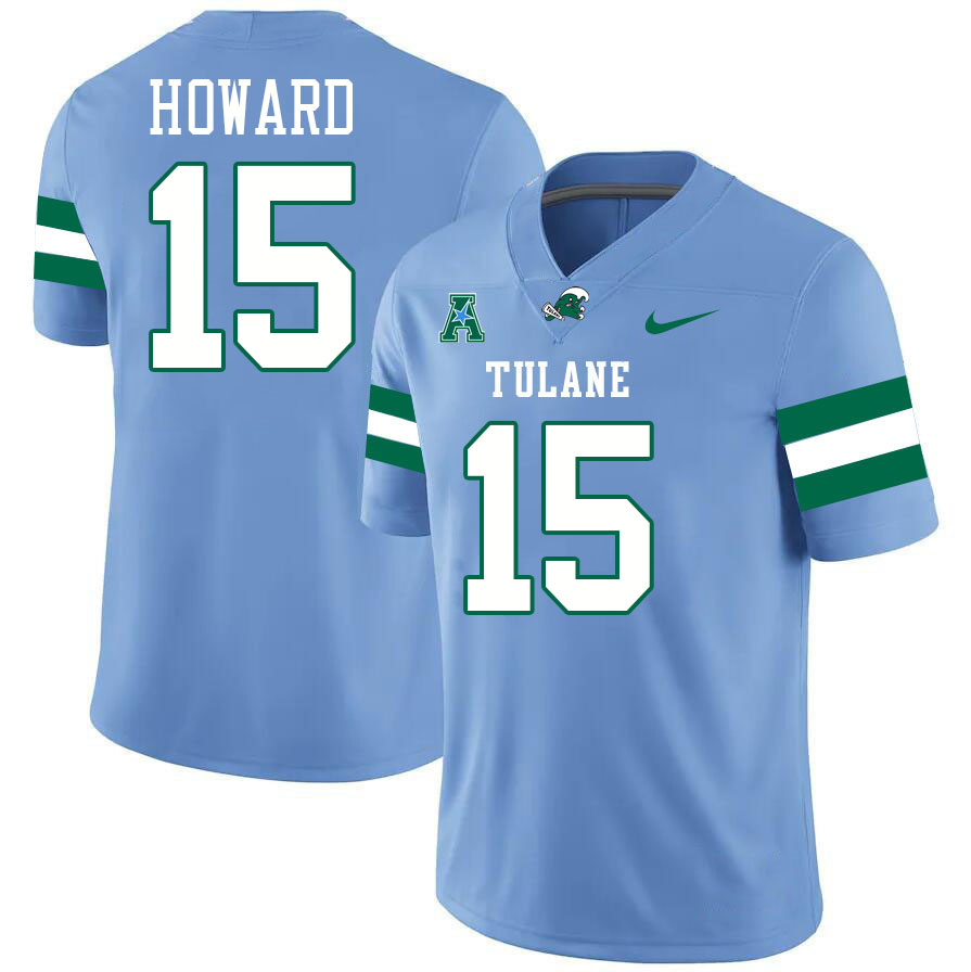 #15 Sam Howard Tulane Green Wave Jersey College Football Uniforms,Apparels Stitched-Blue